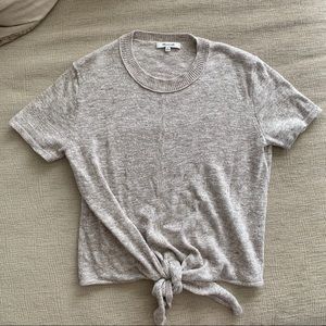 Madewell Grey Sweater With Front Tie Top